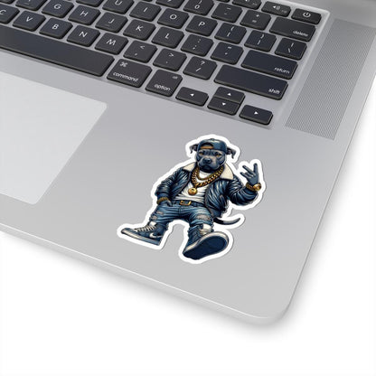 ColorFlow | Streetwear Hip-Hop Dog Kiss Cut Sticker Urban Rap Style Character Art for Laptops Water Bottles Journals and More
