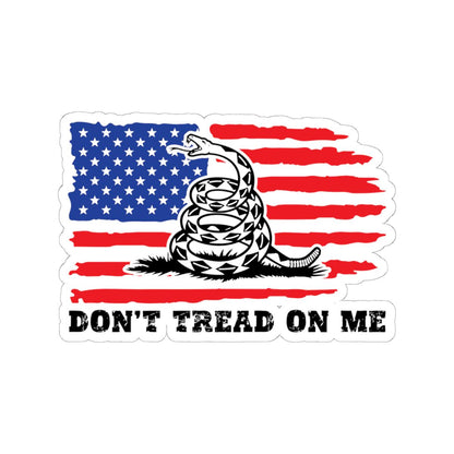 ColorFlow | Dont Tread On Me Distressed American Flag Vinyl Sticker | Bold Freedom Symbol Liberty Artwork