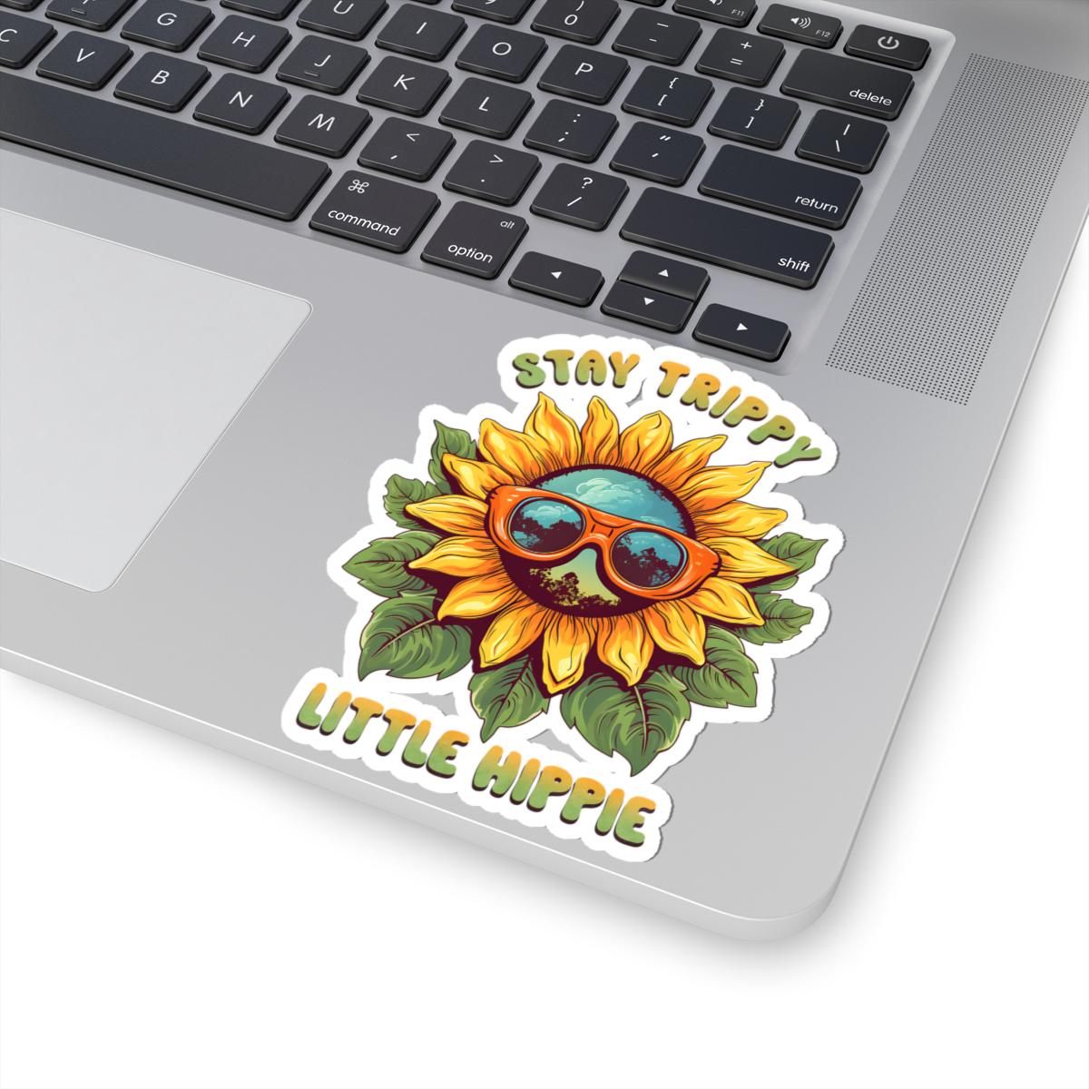 ColorFlow | Stay Trippy Sunflower Sunglasses Psychedelic Retro Hippie Art Vinyl Sticker