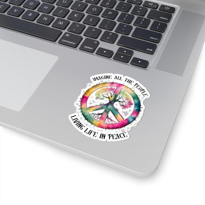 ColorFlow | Peace Tree Rainbow Tie Dye Floral Hippie Symbol Art Vinyl Sticker