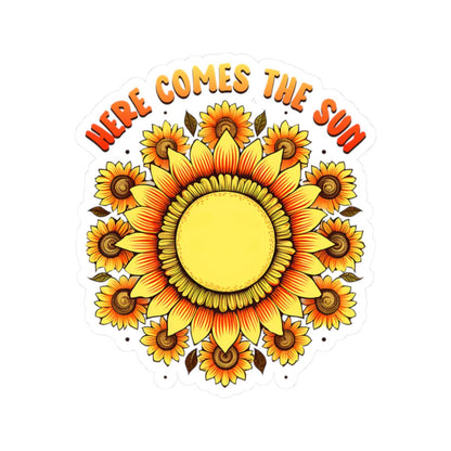 ColorFlow | Here Comes the Sun Sunflower Retro Sunshine Floral Art Vinyl Sticker
