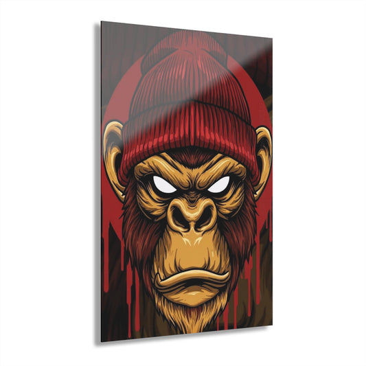 ColorFlow | Angry Monkey Graffiti Metal Art Print | Street Art Artwork | Urban Decor | Tattoo Style Decor | Modern Wall Decor