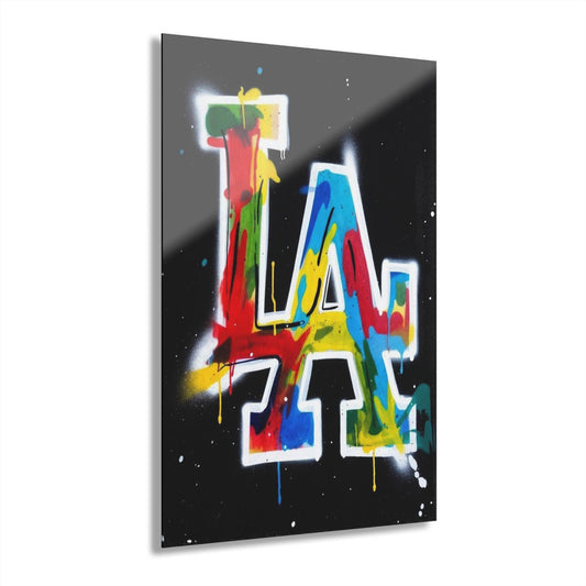 ColorFlow | LA Graffiti Letters Metal Art Print | Color Splash Artwork | Street Art Decor | Urban Room Decor | Modern Decor
