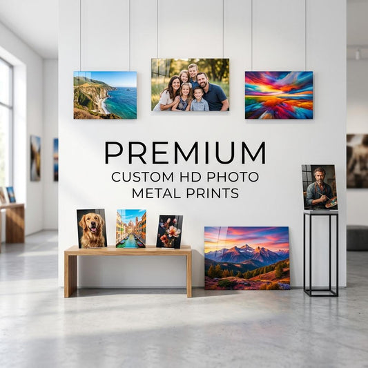 ColorFlow | Custom HD Metal Photo Prints | Personalized Aluminum Wall Art | Glossy Metal Print | Family Wedding Pet Portrait Modern Decor