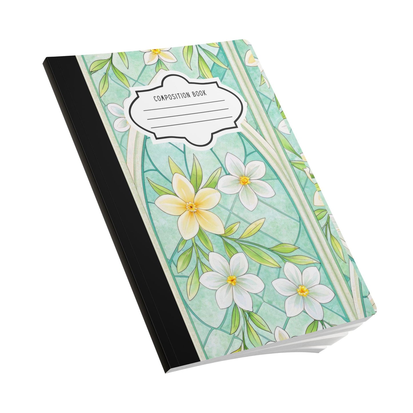 Mint Blossom Composition Notebook | Watercolor Floral Journal for School Work