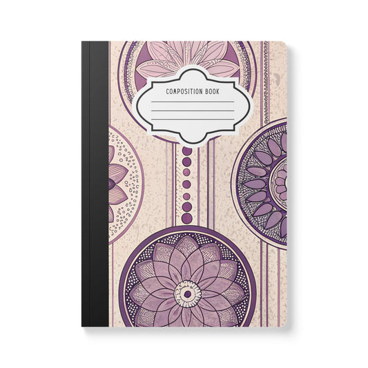 ColorFlow Vintage Mandala Composition Notebook | Boho College Ruled Journal