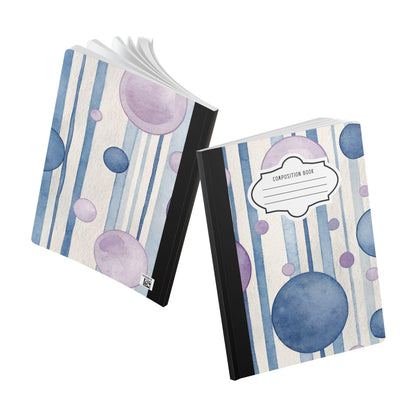 Indigo Bubble Composition Notebook | Watercolor College Ruled Journal