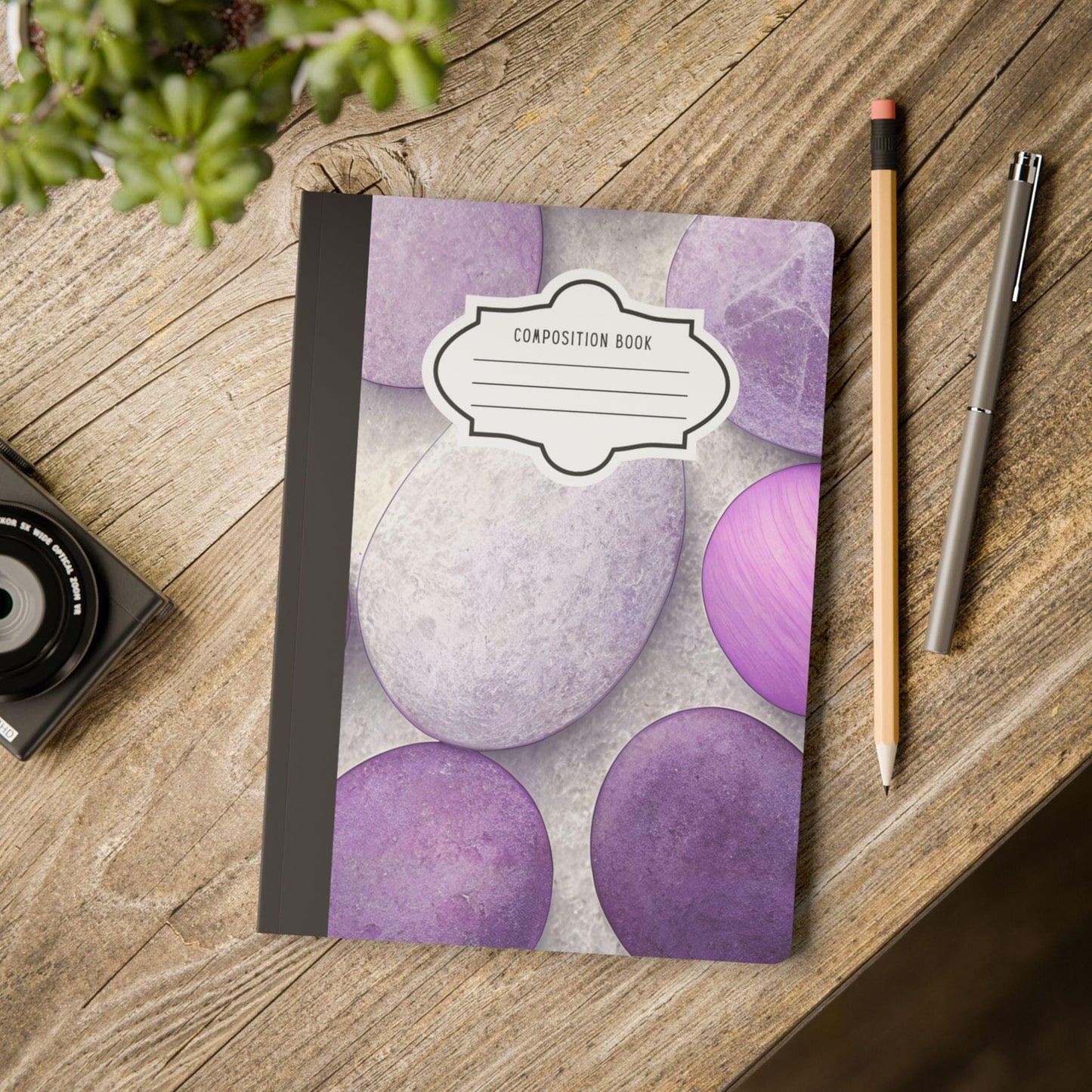 Lavender Stone Composition Notebook | College Ruled Journal, Calm Writing Diary