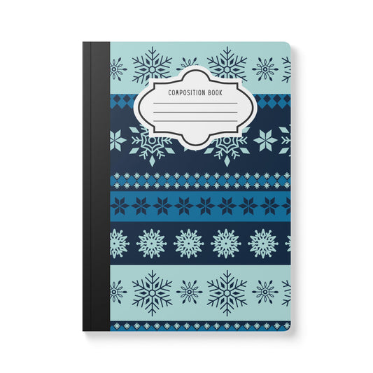 Striped Snowflake Composition Notebook | College Ruled Journal for School, Office, Writing