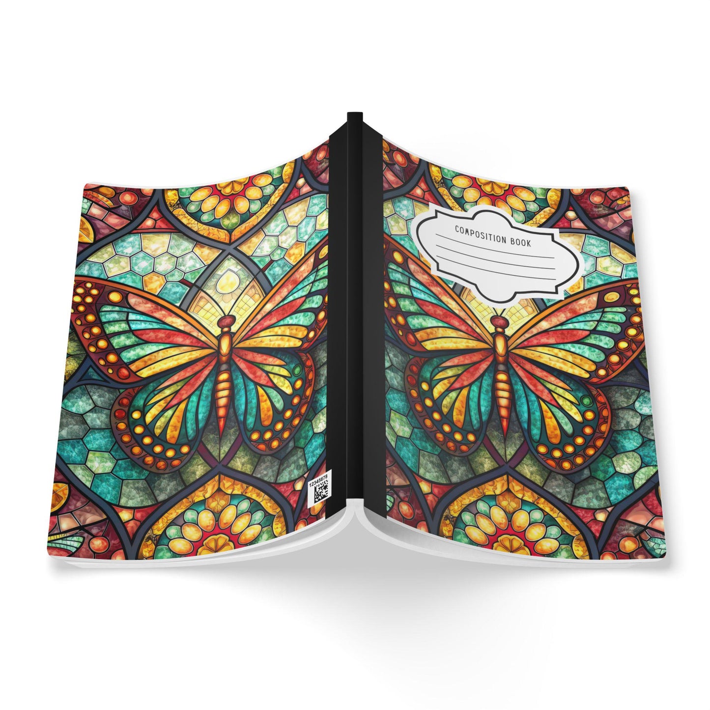 Stained Glass Butterfly Composition Notebook | Artistic Journal for School Notes