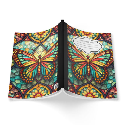 Stained Glass Butterfly Composition Notebook | Artistic Journal for School Notes