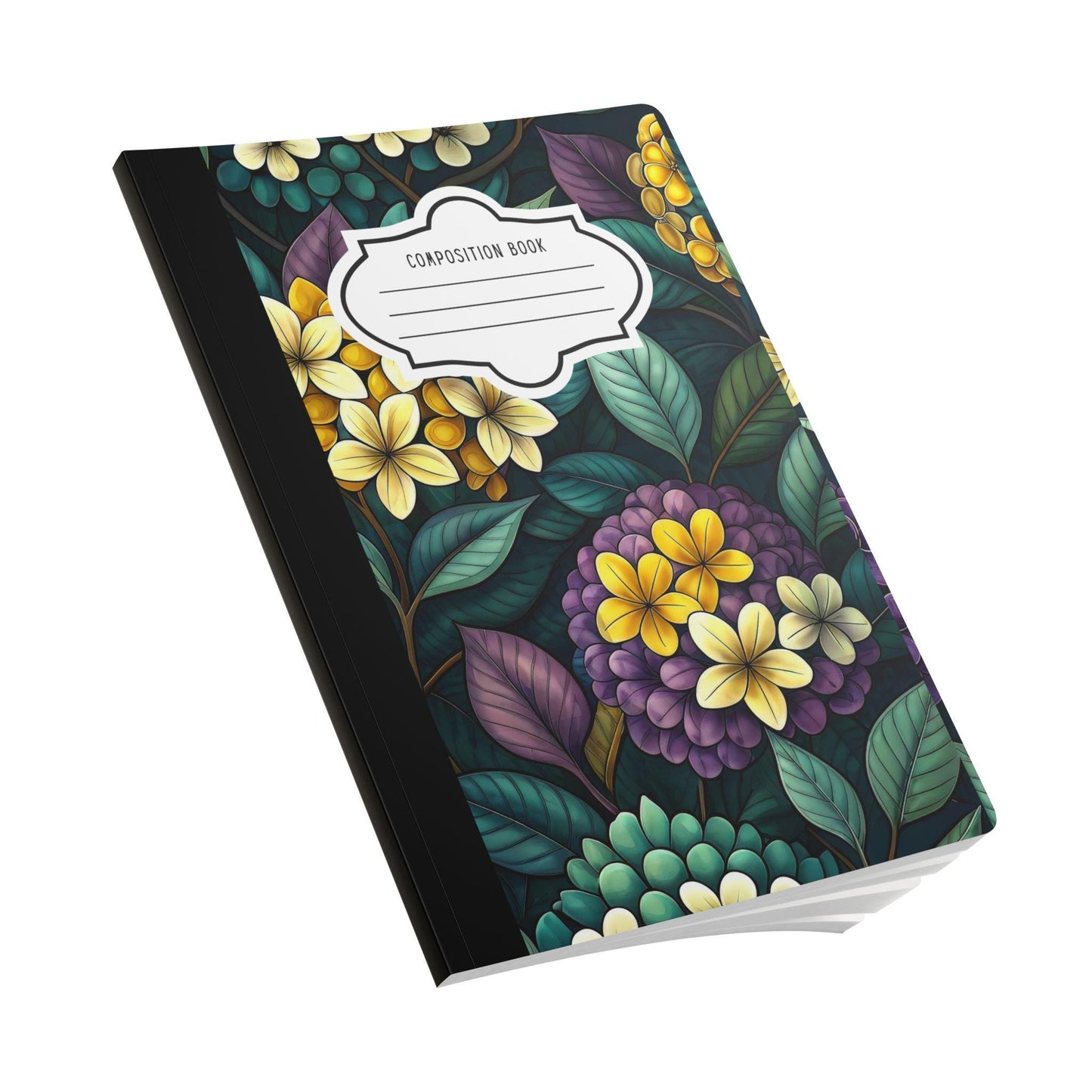 Floral Composition Notebook | Watercolor Hydrangea Garden Journal (College-Ruled)