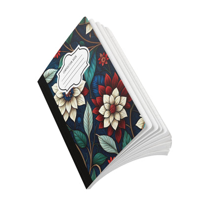 Midnight Elegance Floral Composition Notebook | Chic Botanical Art Journal