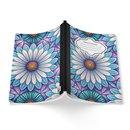 Blue Daisy Bloom Composition Notebook | Watercolor Floral Journal for School, Writing