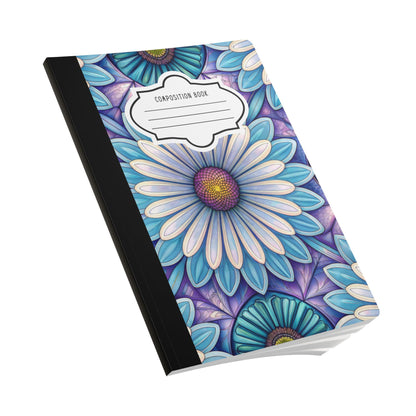 Blue Daisy Bloom Composition Notebook | Watercolor Floral Journal for School, Writing