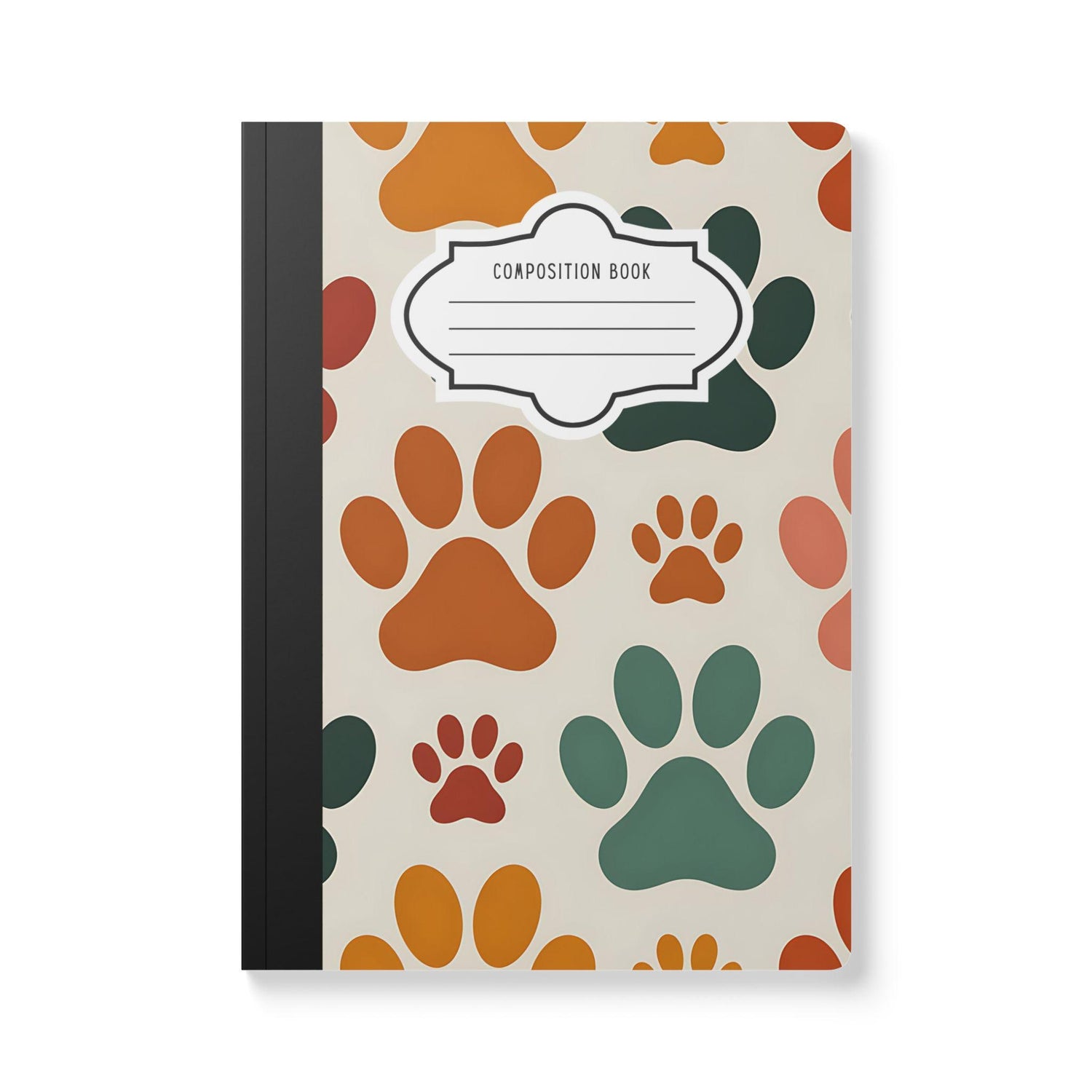 ColorFlow Paw Print Composition Notebook | College Ruled Journal for Students