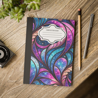 ColorFlow Composition Notebook | Cosmic Swirl Galaxy Pink Blue Journal
