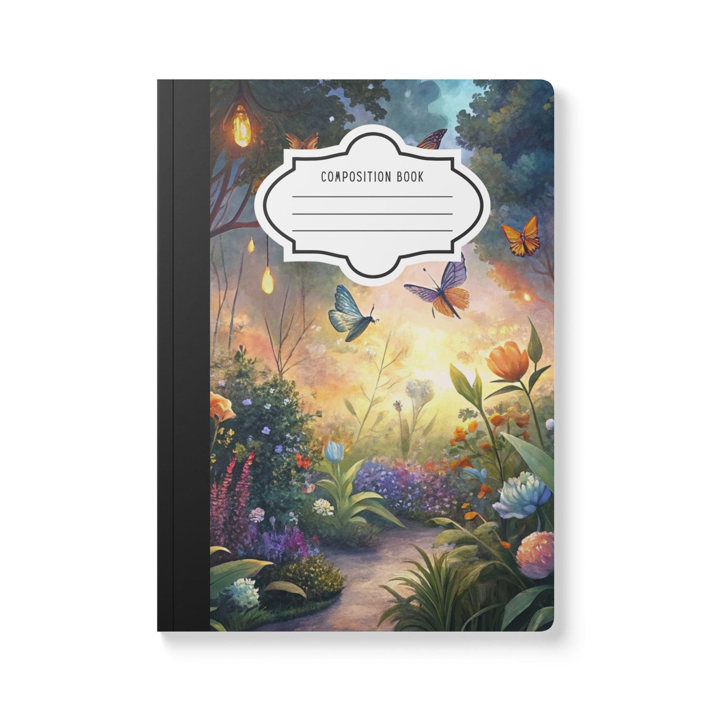 Enchanted Butterfly Composition Notebook | Magical Garden Journal, Watercolor Art Book