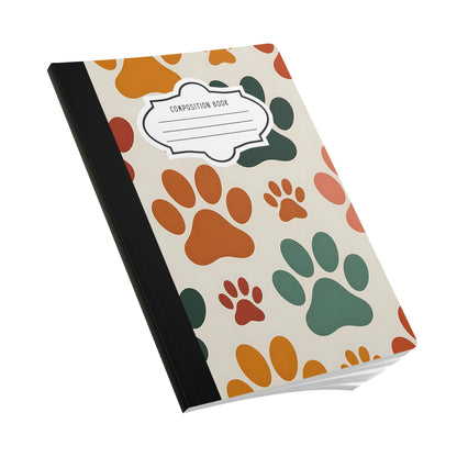 ColorFlow Paw Print Composition Notebook | College Ruled Journal for Students