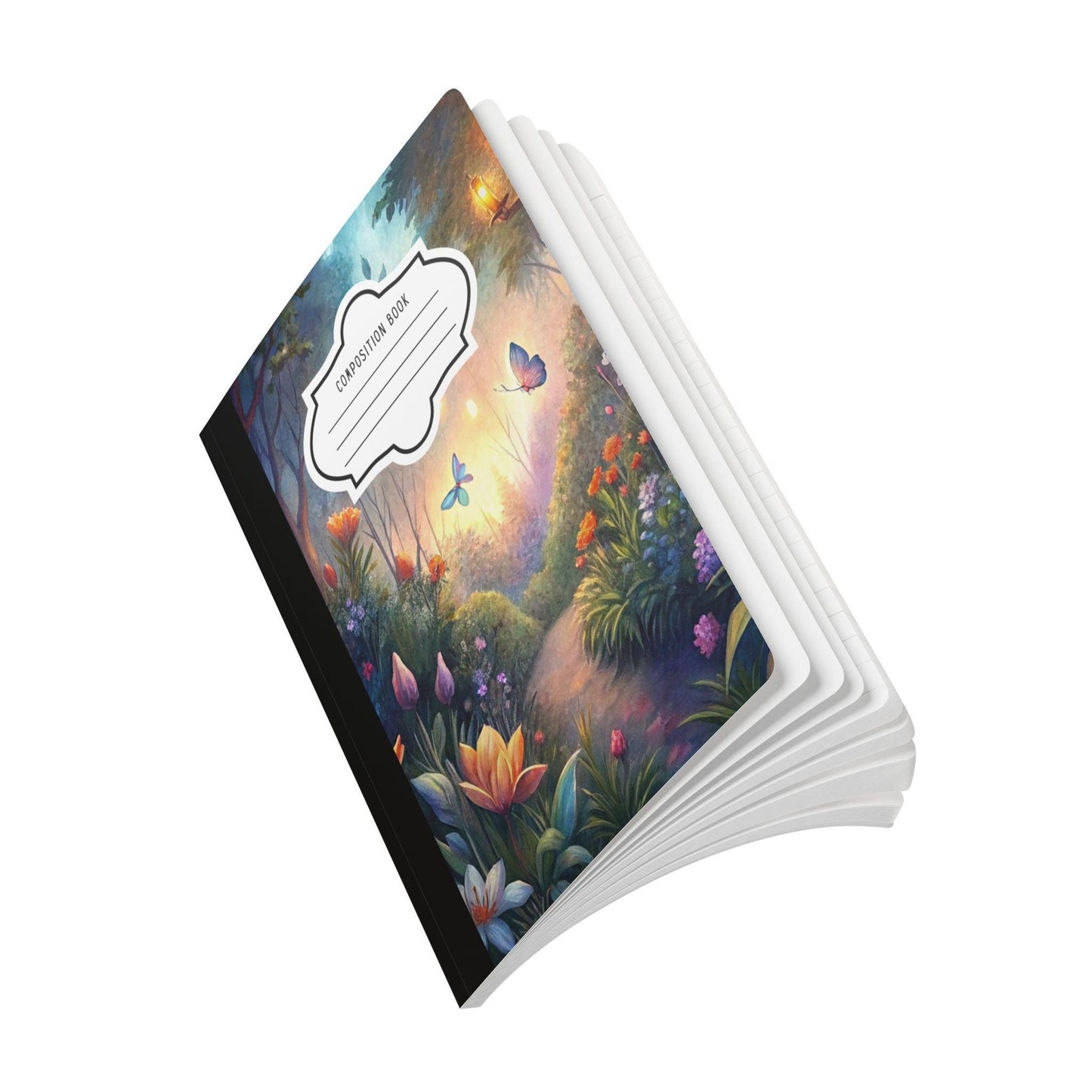 ColorFlow | Pastel Sky Butterfly Composition Notebook Watercolor Journal Aesthetic Writing Book for School or Office