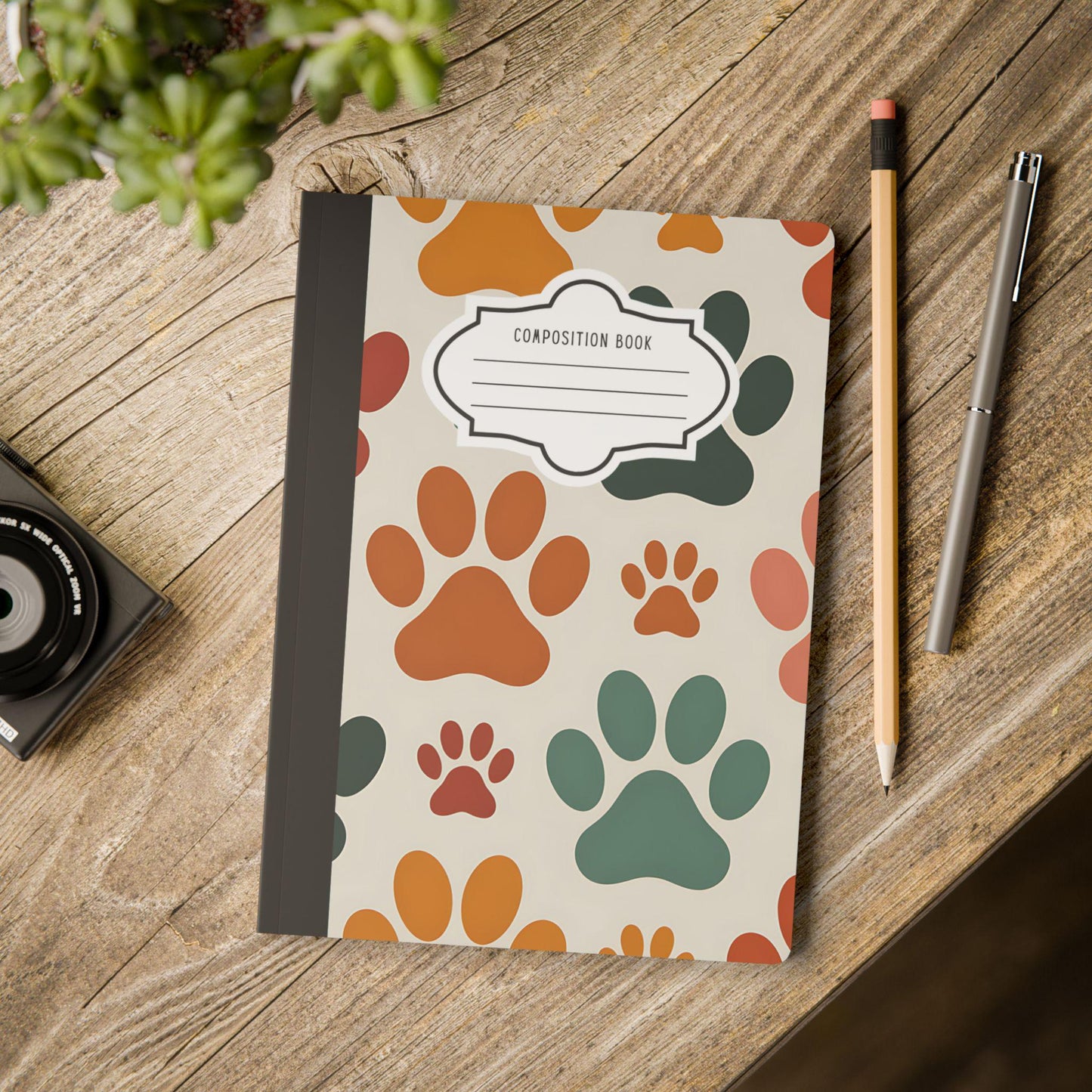 ColorFlow Paw Print Composition Notebook | College Ruled Journal for Students