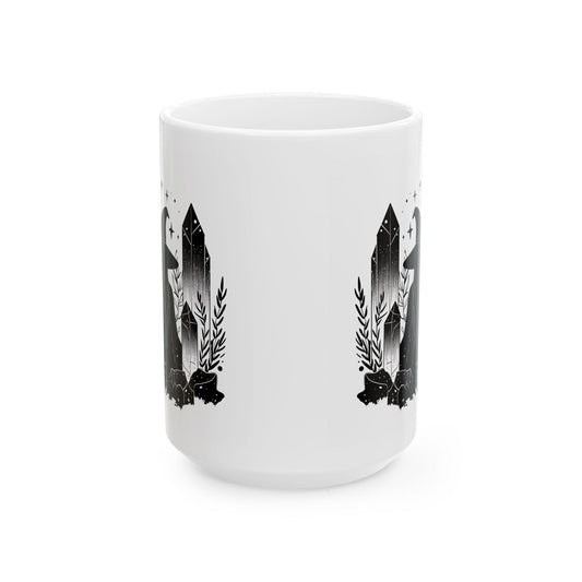 Witch Moon Ceramic Mug | Mystical Crystal Art Coffee Cup (15 oz)