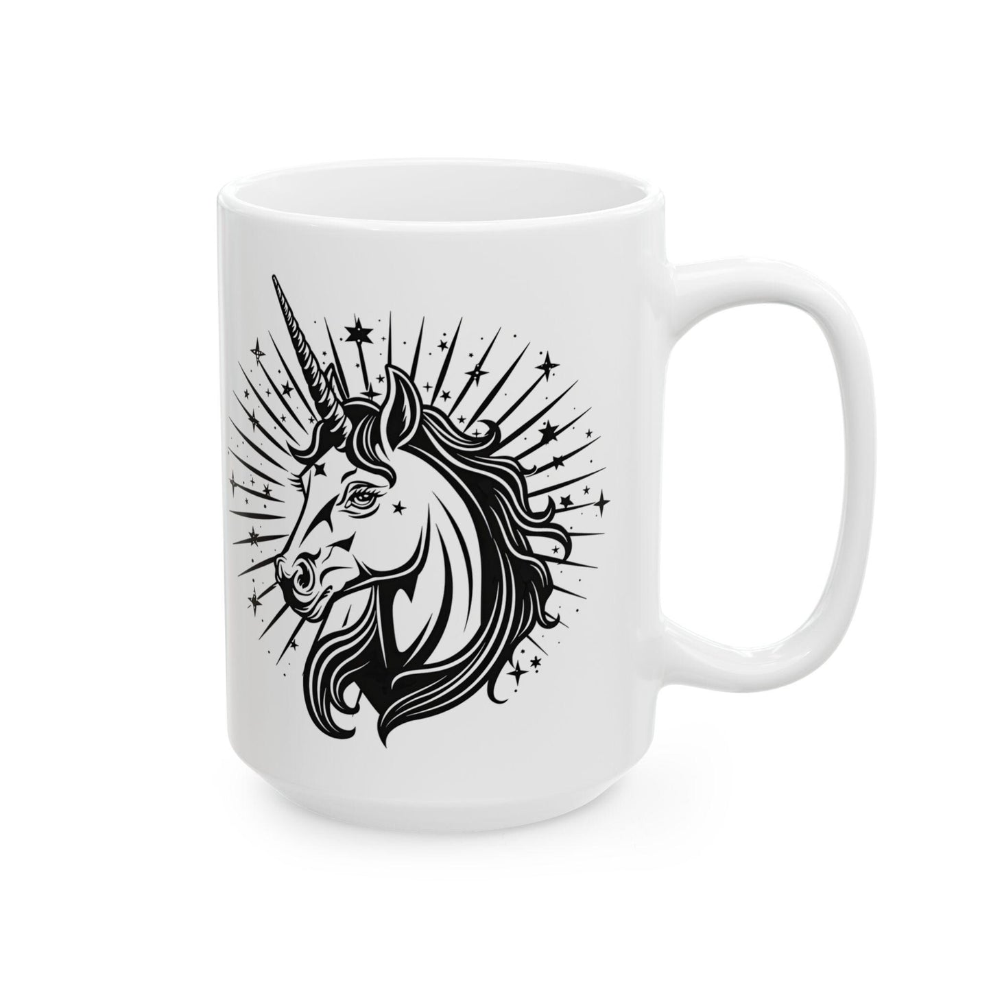 Celestial Unicorn Mug | Mystical Star Art Ceramic Coffee Cup (15 oz)