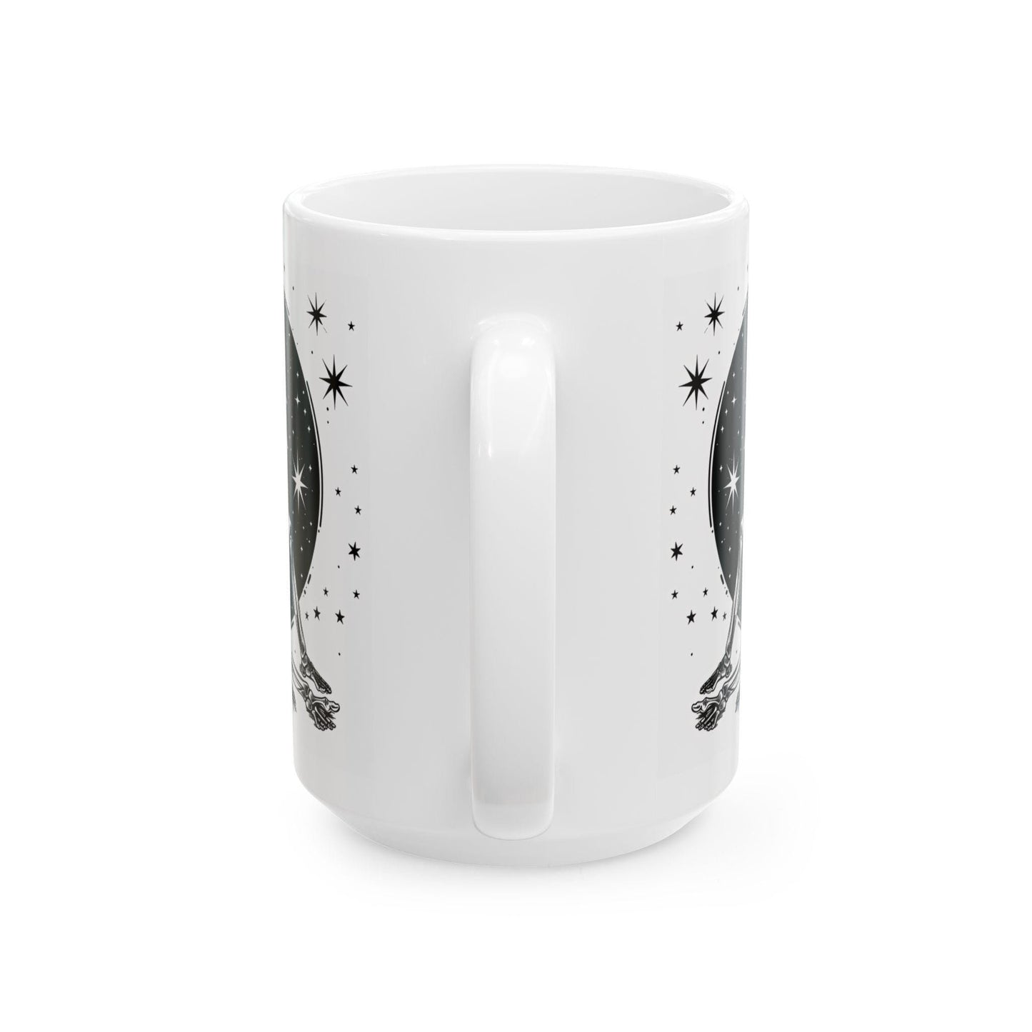 Starlit Skeleton Ceramic Mug | Gothic Celestial Coffee Cup (15 oz)