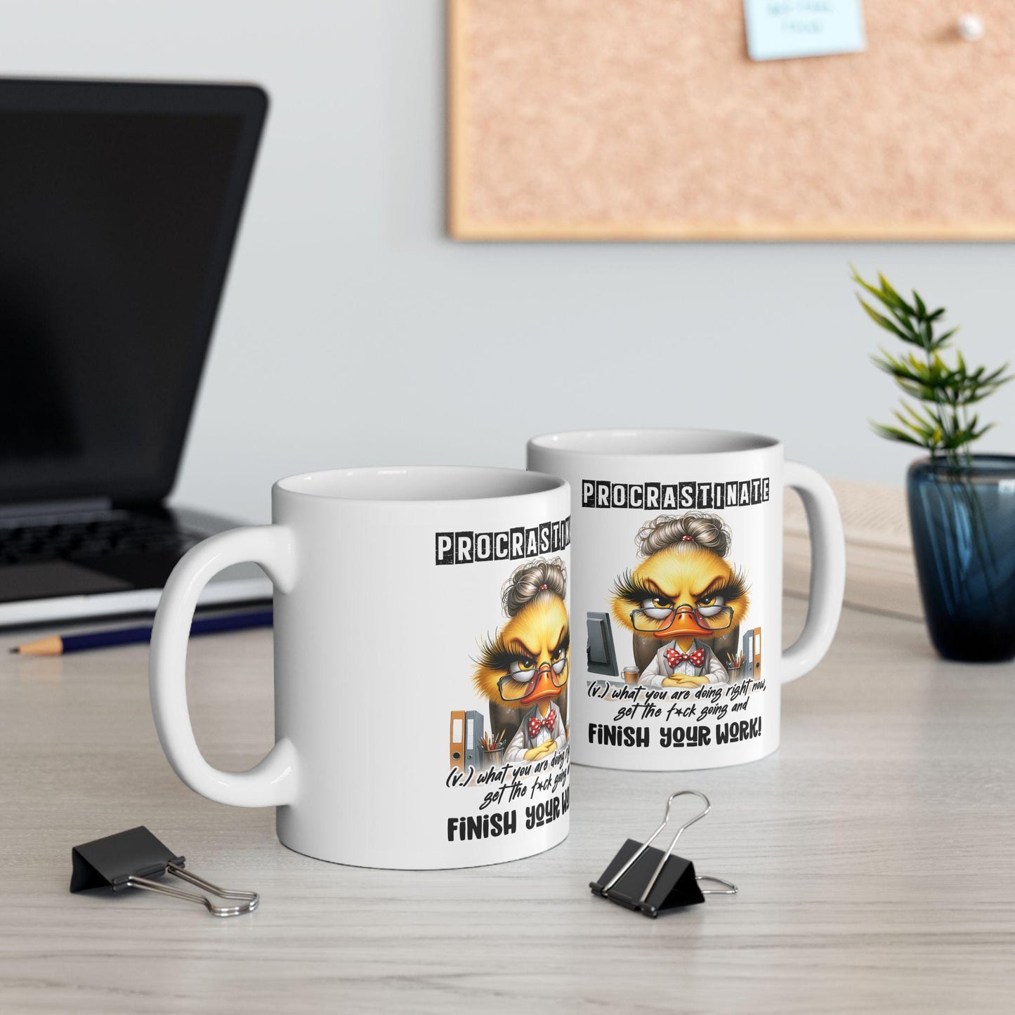 Funny Office Mug | Procrastinate Finish Work | 15 oz Ceramic Coffee Cup