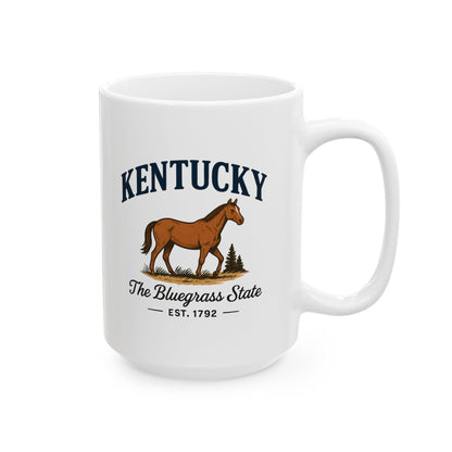 Kentucky Horse Mug | Bluegrass State Ceramic Coffee Cup | Equestrian Gift