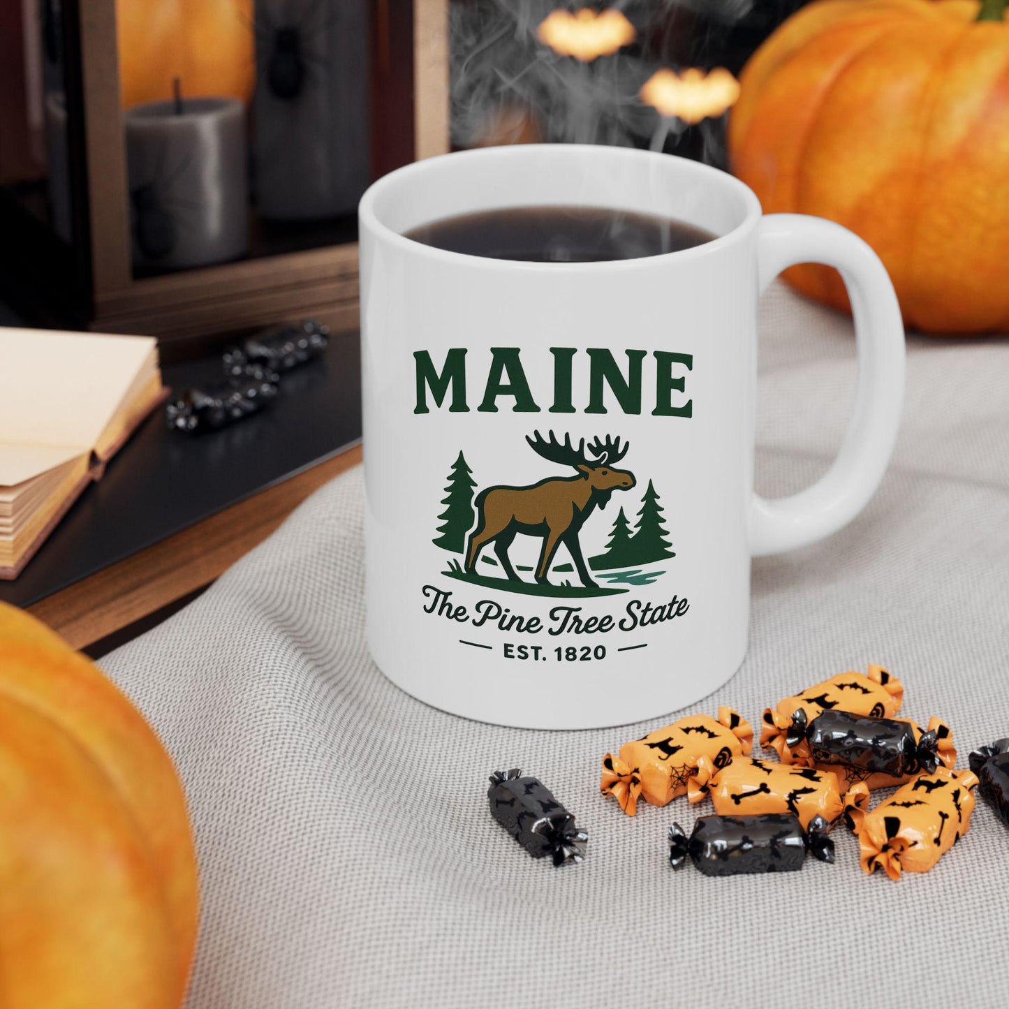 Maine Moose Ceramic Mug | The Pine Tree State Coffee Cup