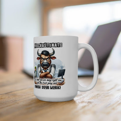 Funny Office Mug | Procrastinate Finish Work Coffee Cup