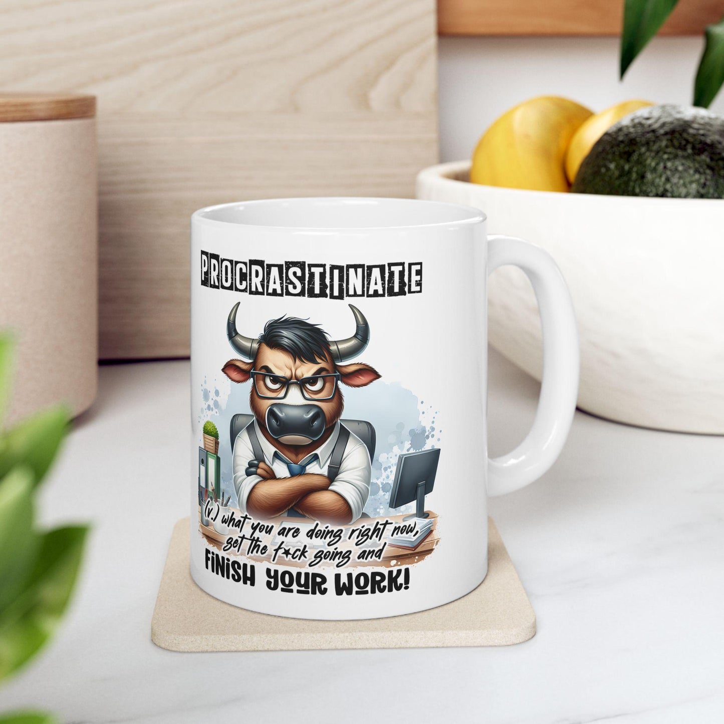 Funny Office Mug | Procrastinate Finish Work Coffee Cup