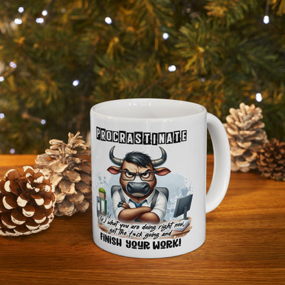 Funny Office Mug | Procrastinate Finish Work Coffee Cup