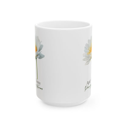 April Daisy Mug | Pure Joy Blooms Floral Coffee Cup | Spring Nature Drinkware