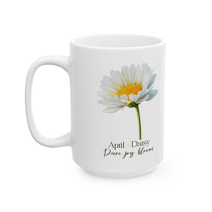 April Daisy Mug | Pure Joy Blooms Floral Coffee Cup | Spring Nature Drinkware