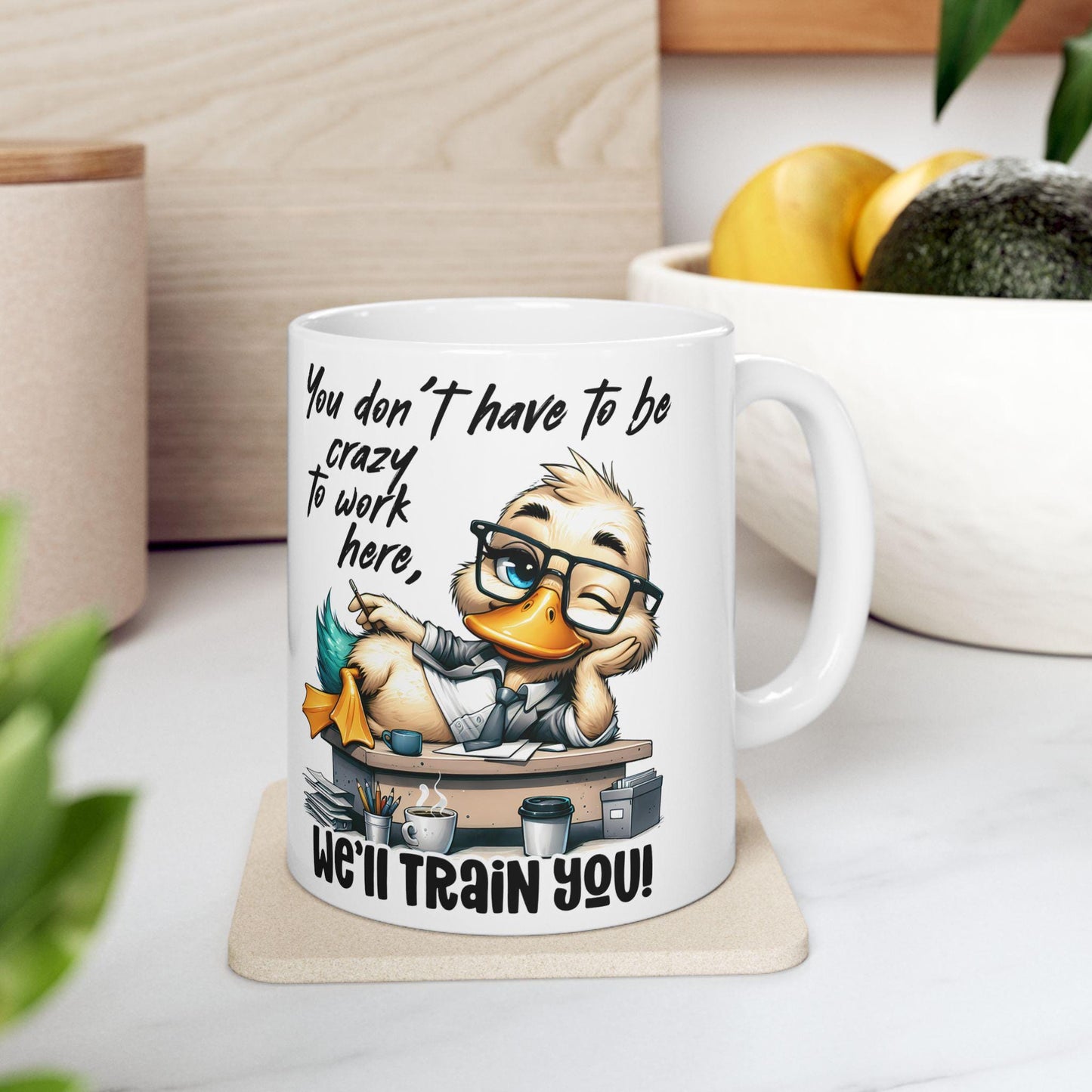 Funny Office Mug | Crazy Work Humor Coffee Cup (15 oz)