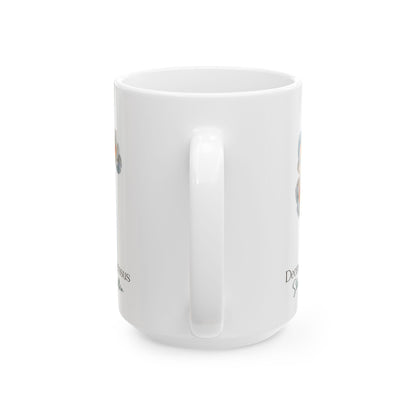 December Narcissus Floral Mug | 15oz Ceramic Coffee Cup | Winter Nature Drinkware