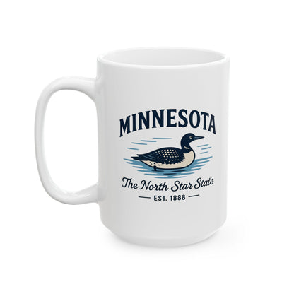 Minnesota North Star State Mug | Loon Ceramic Coffee Cup (15 oz)