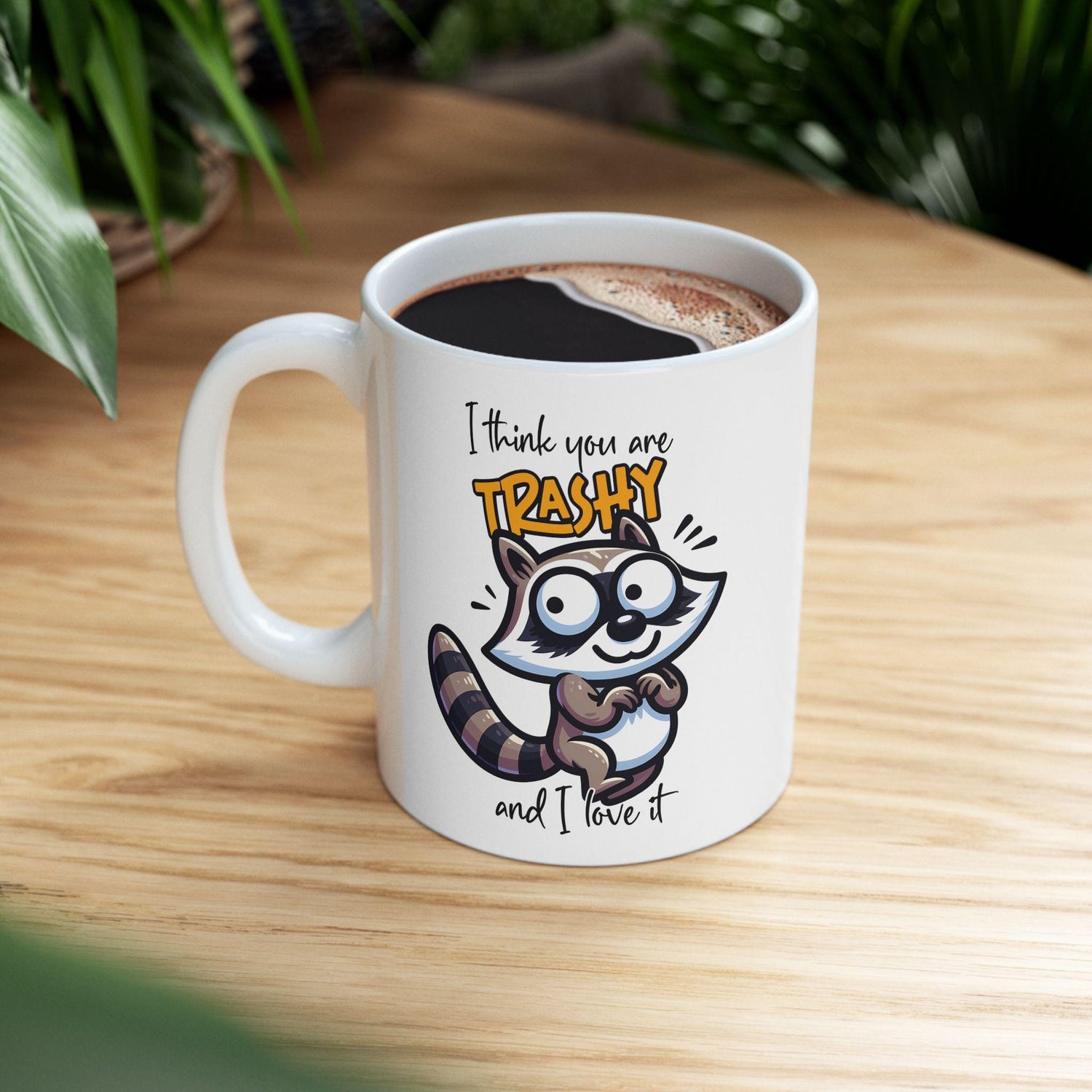 Raccoon Mug | Funny Trashy Animal Coffee Cup, 15oz Ceramic (Dishwasher Safe)