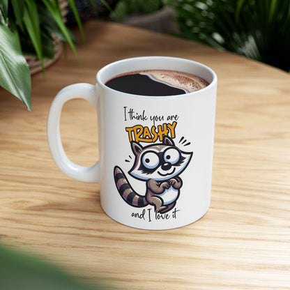 Raccoon Mug | Funny Trashy Animal Coffee Cup, 15oz Ceramic (Dishwasher Safe)