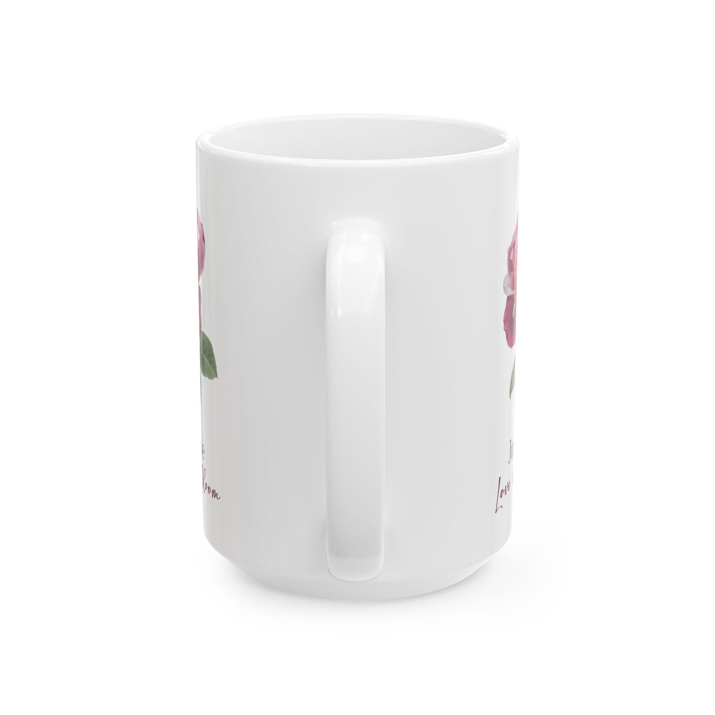 June Rose Floral Mug | 15oz Ceramic Coffee Cup (Birth Flower Gift)