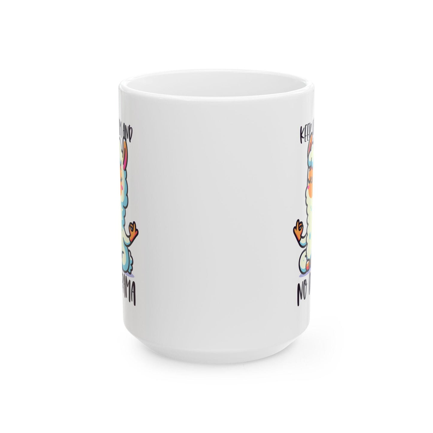 Funny Llama Mug | Meditating Llama, Zen Coffee Cup, 15oz Ceramic (Dishwasher Safe)