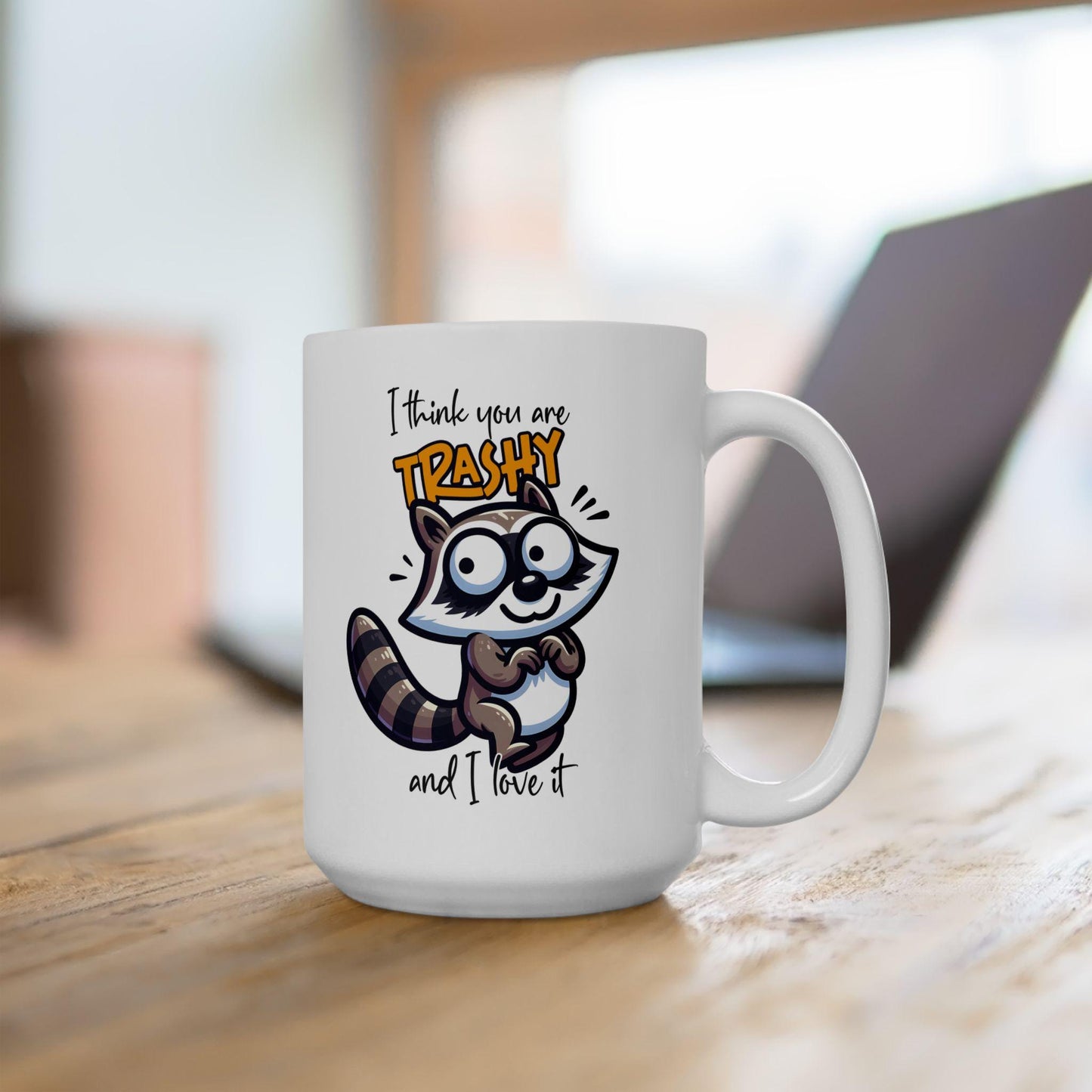 Raccoon Mug | Funny Trashy Animal Coffee Cup, 15oz Ceramic (Dishwasher Safe)