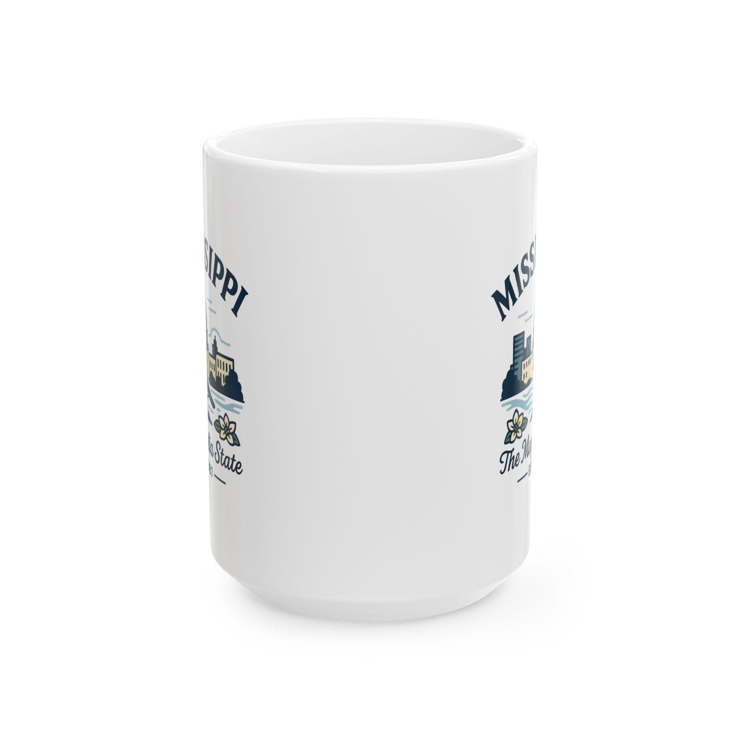 Mississippi Magnolia State Ceramic Mug | 15oz Coffee Cup with State Bird Design