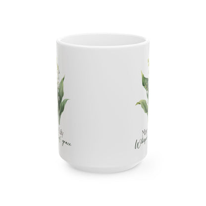 May Lily of the Valley Mug | Floral Botanical Coffee Cup (15oz)