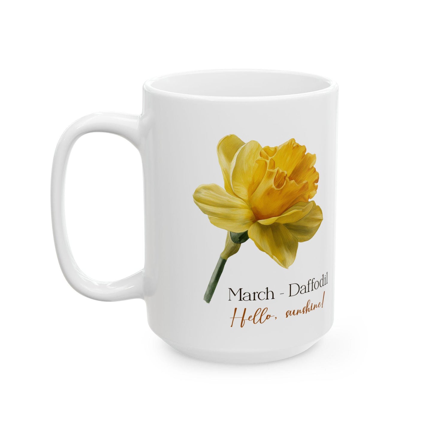 March Daffodil Mug | Yellow Floral Spring Botanical Coffee Cup