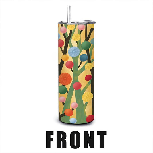 20oz Straight Stainless Steel Tumbler with Straw（Made in USA)