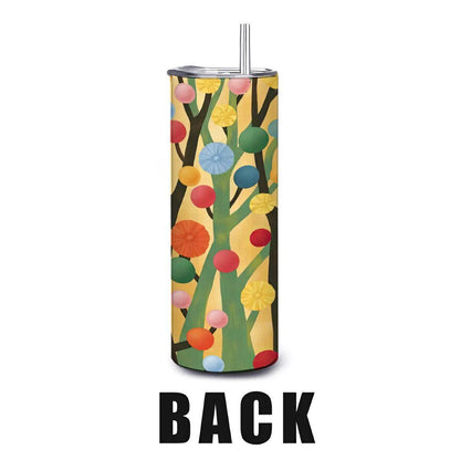 20oz Straight Stainless Steel Tumbler with Straw（Made in USA)