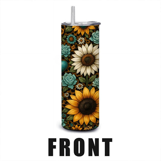20oz Straight Stainless Steel Tumbler with Straw（Made in USA)